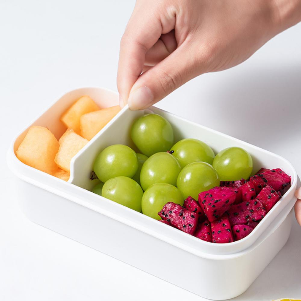 Removable Divider Lunch Storage Container ABS Refrigerator Storage Box  For Office