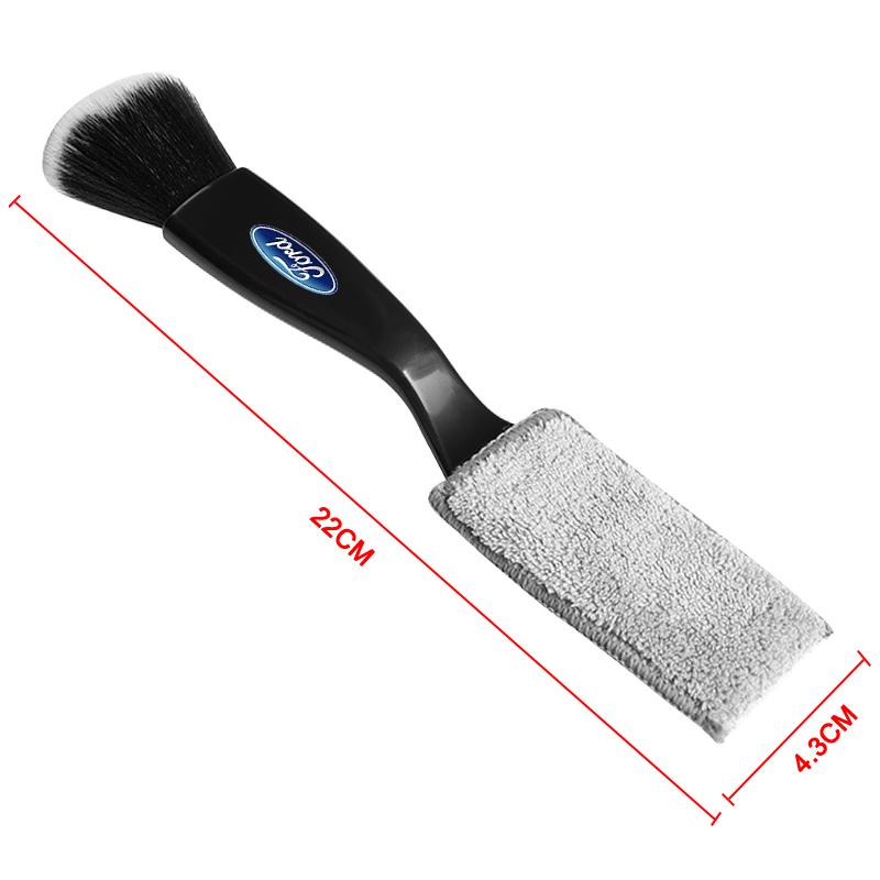 Car Clean Double Head Brush Car Brushes Detailing Interior Soft Detailing Brush Car Interior Accessories For Ford Fiesta MK4 MK5 MK6 MK7