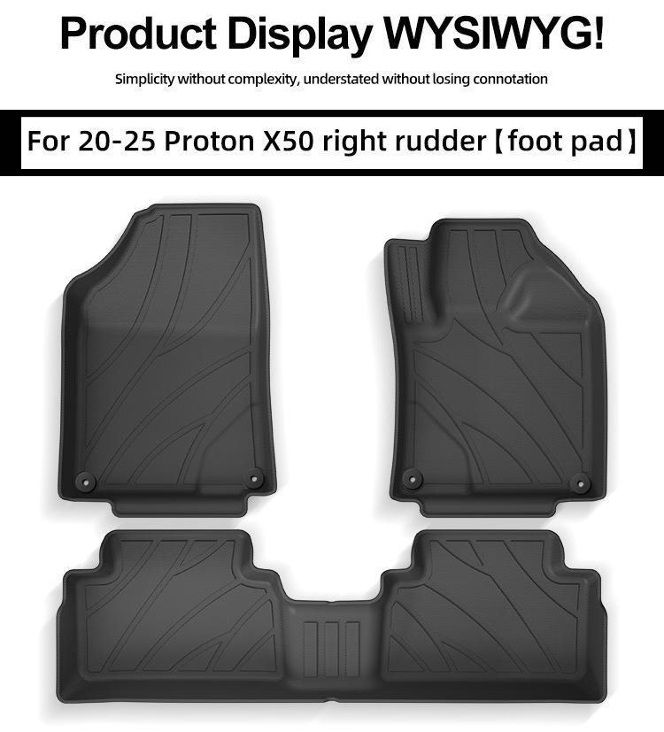 Proton X50 RHD Floor & Trunk Mats (2020-2025 Models, TPE Material)