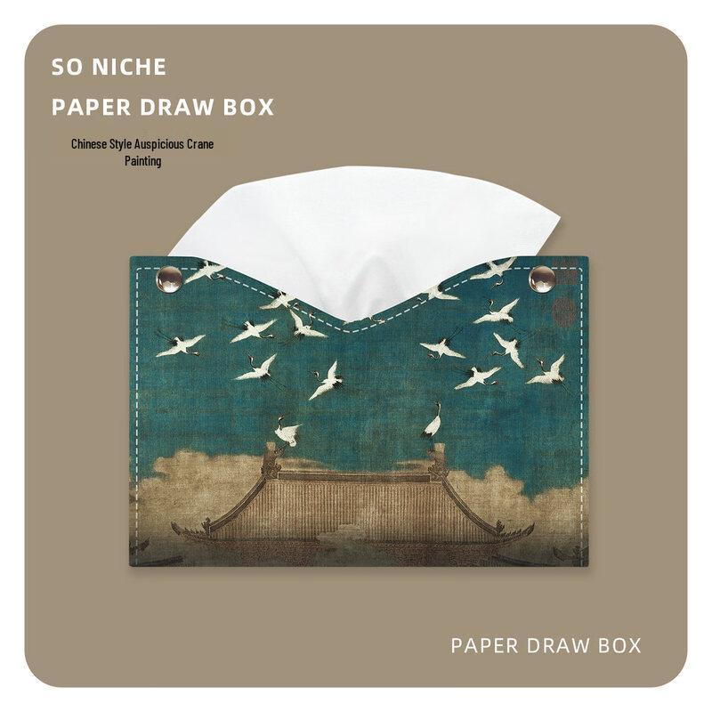 LIEI Oil Painting Style Desktop Tissue Box