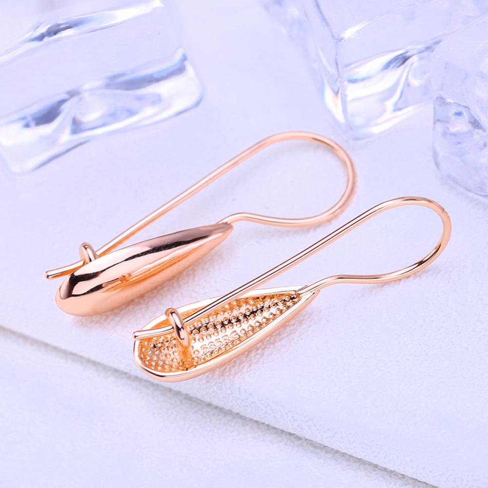 LSOOYH Clip Earrings Rose Gold Color Fashion Earring For Women Geometry Drop Earrings Jewelry