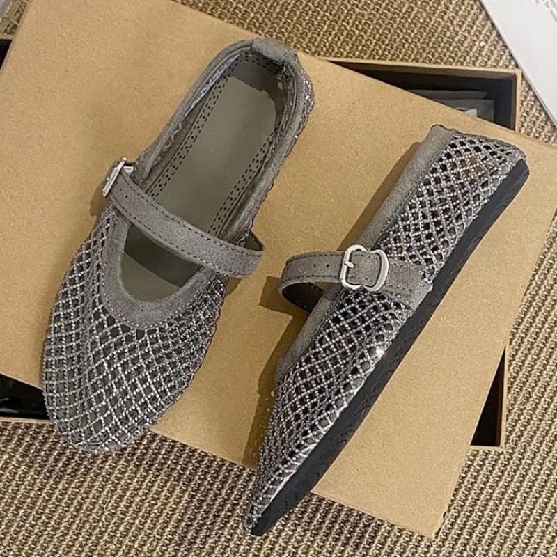 Desire Rose Women Summer Mary Jane Sheer Flat Shoes