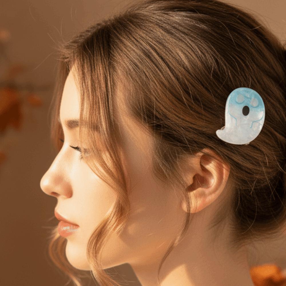 Acrylic Mini Shark Clip Mini-size Acrylic Ghost Hairpin Halloween Hair Claw Fashion Lovers
