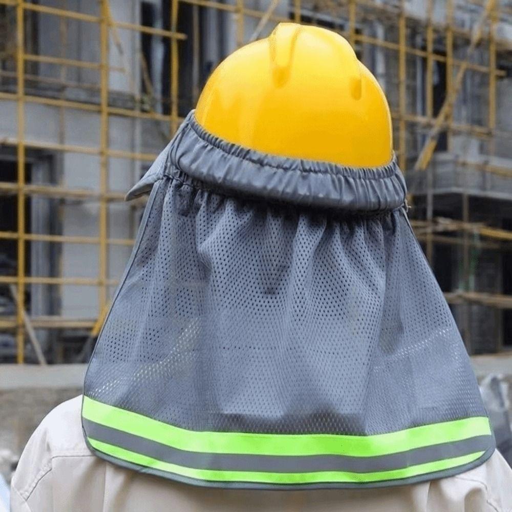 Breathable Hard Hat Sun Shield Mesh Neck Shield Helmets Reflective Cap Cover Construction Workers