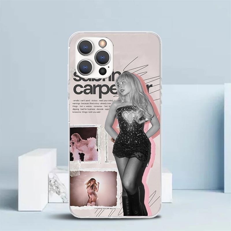

CR66 S-Sabrina C-Carpenter Soft Cover for iPhone 16 17 Air 15 14 Pro Max 16E Phone Case 13 Mini 12 11 7 SE 8 Print Pattern Fit C iPhone 16 Pro Max