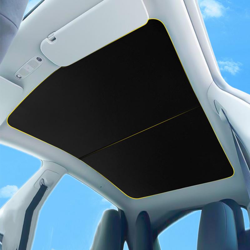 

IM LS7LS6 Ice Crystal Suede Sunroof Sunshade: Heat Insulation & Sun Protection Car Roof Curtain Ice Crystal Suede - Beige