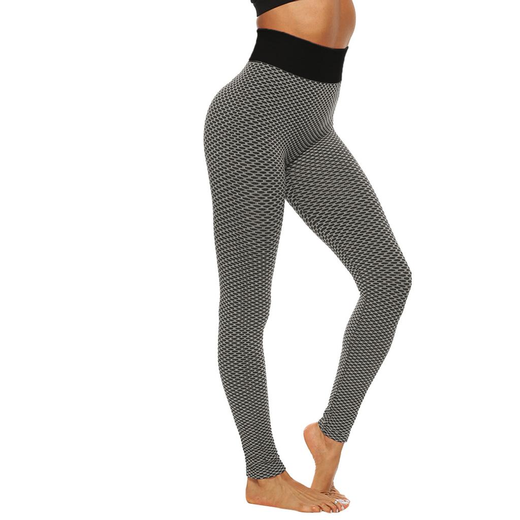 Leggings de Fitness extensibles taille haute pour femmes, pantalons de Yoga avec impression de treillis