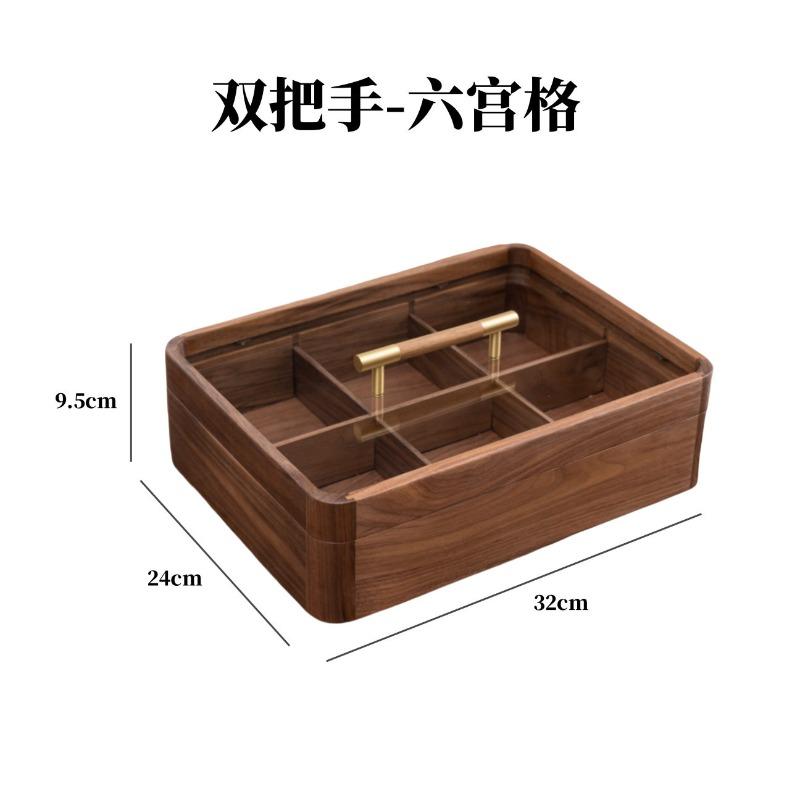 Solid Wood Dried Fruit Box with Lid Square Storage Box Multi Grid Snack Box Snack Platter Refreshments Plate Storage Bin