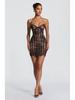 2026 Spring/Summer Women's Lace Bandeau Striped High-Waisted Slimming Dress