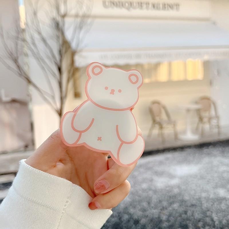 Kreslený Roztomilý Medvídek Skládací Prstový Kroužek Griptok Držák Telefonu pro IPhone 15 Samsung Podpůrný Socket Kapsa Grip Tok Stojan Držák