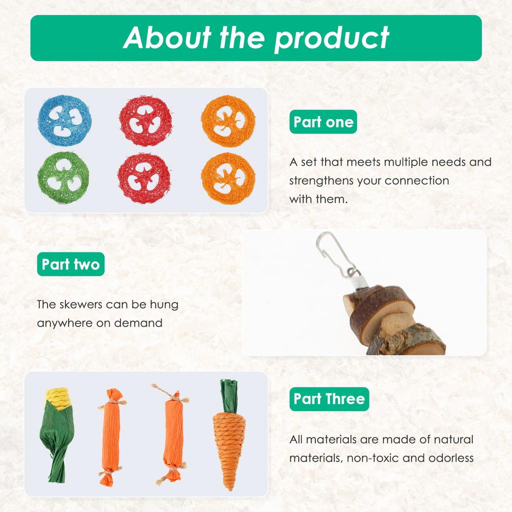 28Pcs Hamster Chew Set Wood Pet Rabbit Guinea Pig Dragon Cat Fun Toy Interaction Rabbit Tooth Grinding Set Small Pet Supplies