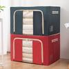 Large Storage Box, Thickened Oxford Cloth, Foldable Steel Frame, Double Opening, Waterproof Fabric, Quilt Organizer