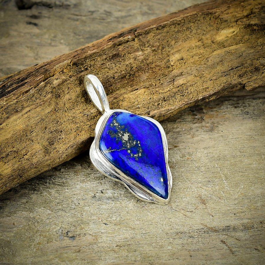 

Lapis Lazuli Gemstone Handmade 925 Sterling Silver Jewelry Pendant 1.97 M-112