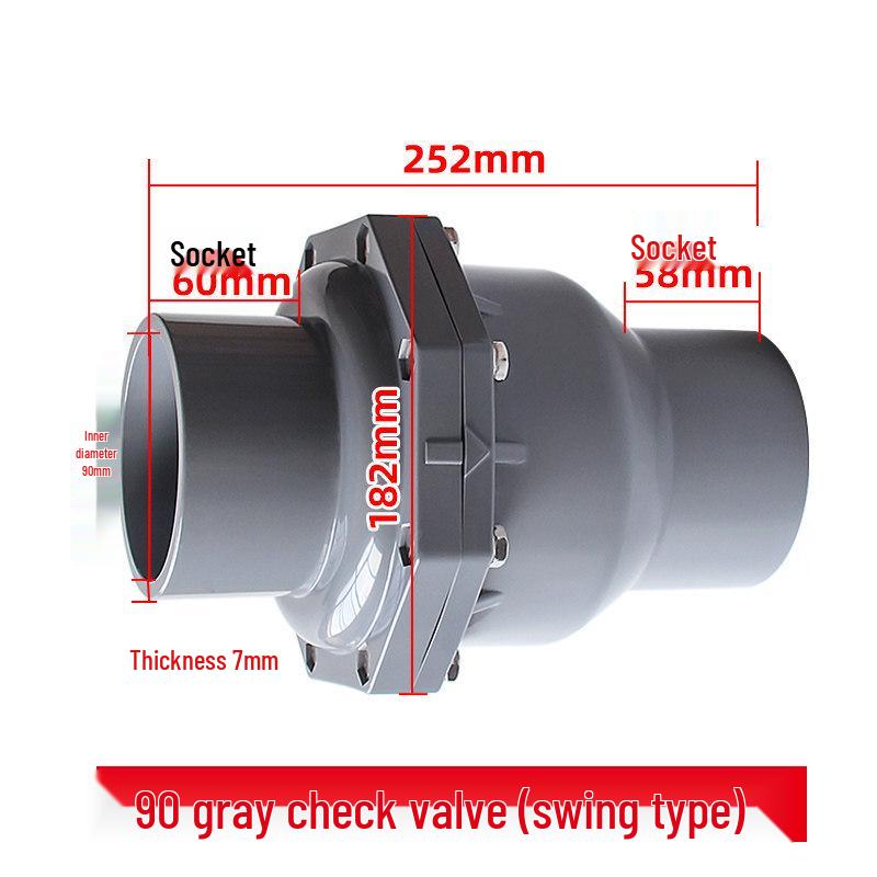 White PVC Ball Check Valve for Water Pipes, Fish Tank Fitting, Sizes: 1 Inch, 25, 32, 40, 50 Mm