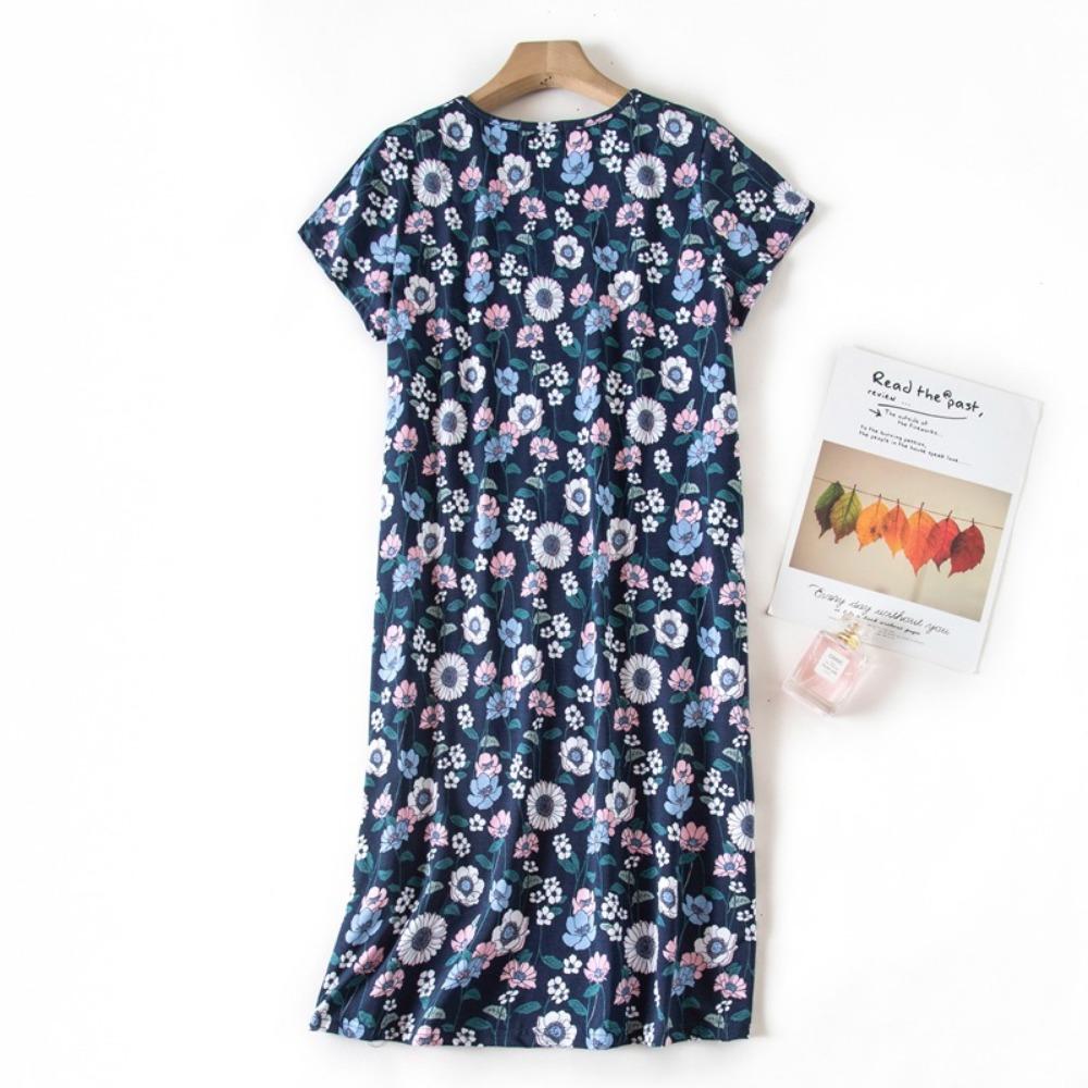 Fashion Casual Women Dress Short Sleeve Sleepwear Dresses Loose Fit Nightwear Home Clothes Nightie Loungewear Dresses