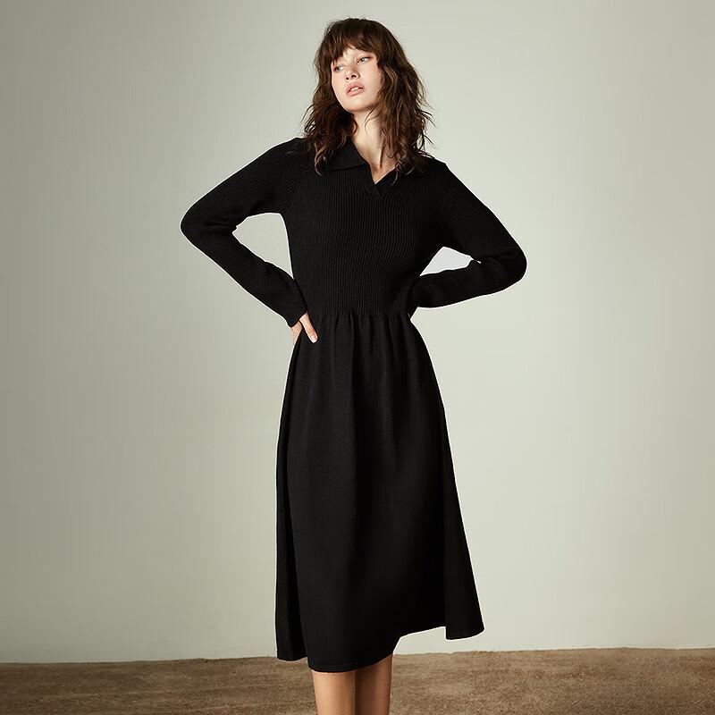 Chuyu Women's 2025 Winter Polo Neck Knit Dress