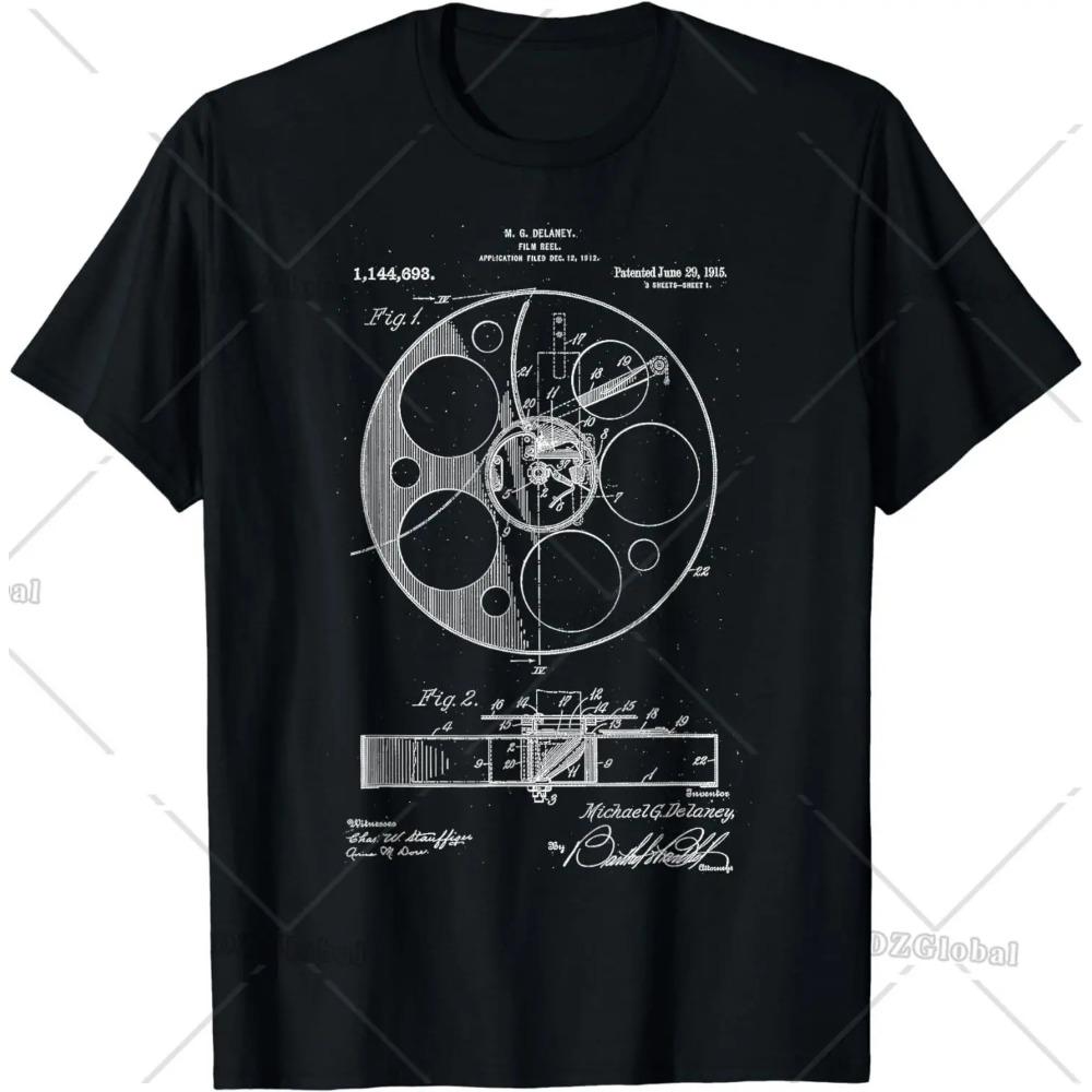 Retro Vintage Kamera Filmskaper T-skjorte Filmrull Patent Min Kropp Mitt Valg Grafiske T-skjorter