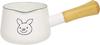 Ippinsha LuckyPig Home Milk Pan, 12cm, White, 78763-6