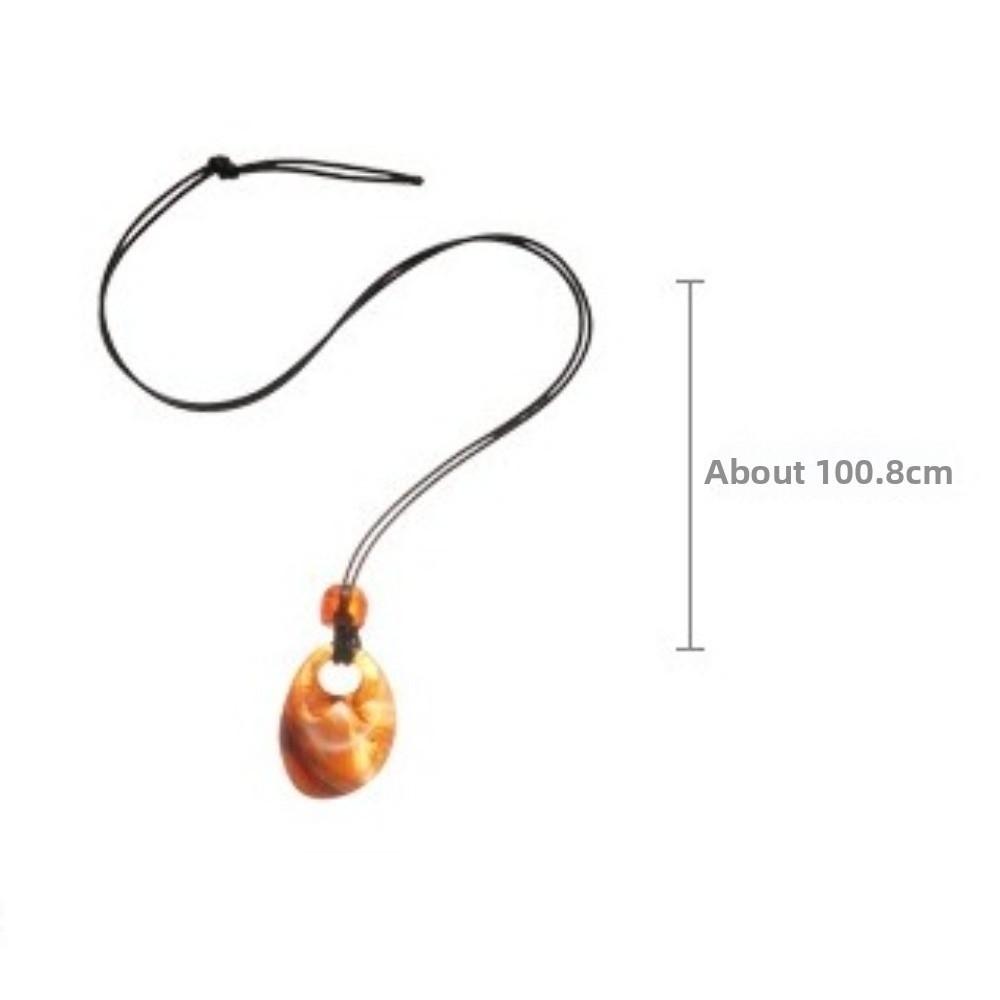 Vintage Colorful Design Kpop Long Chain Water Droplet Design Rope Chain Resin