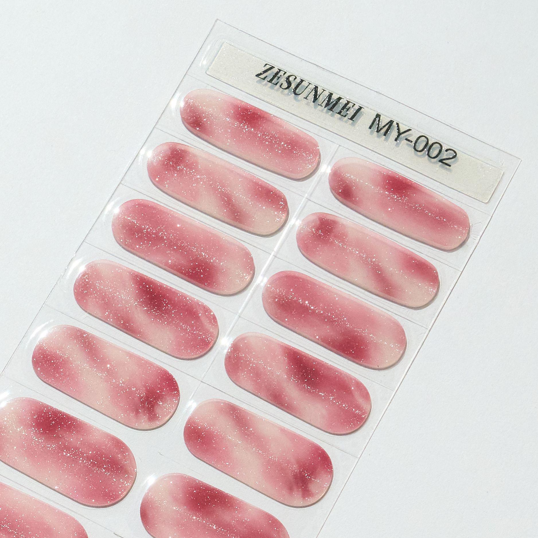 

Наклейки для ногтей Cat Eye из полузатвердевшего геля, УФ-лампа, французский маникюр с полным покрытием.