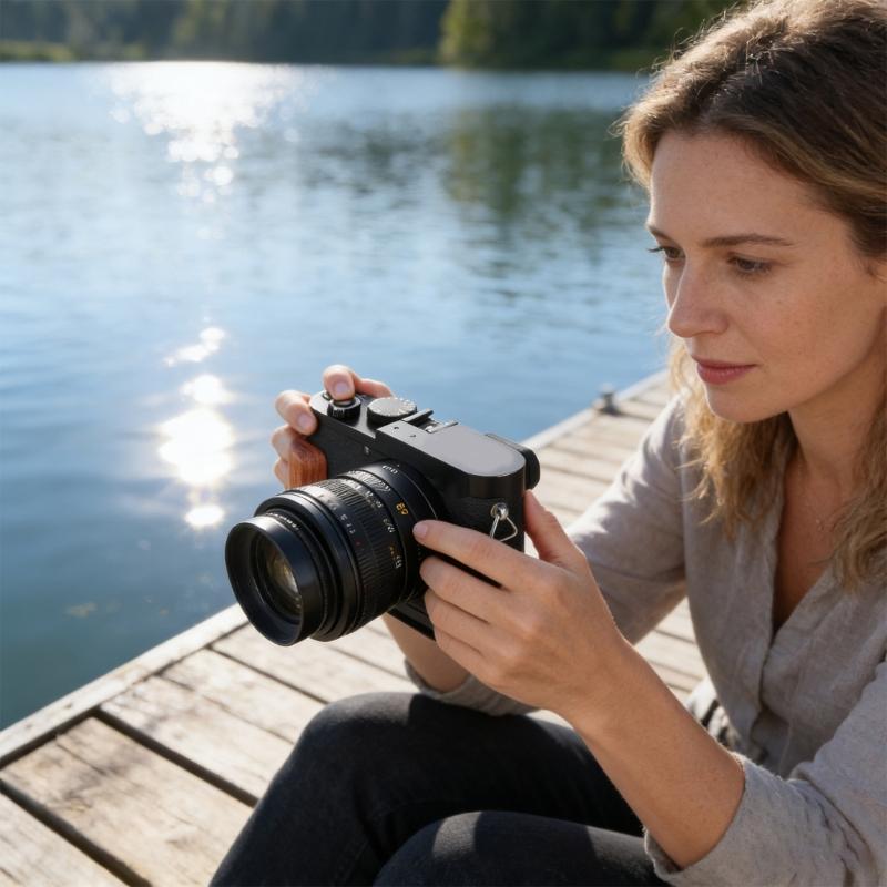 Secure Camera Grip with Wooden Handle for Q2 Improved Grip Comfort ARCA Tripod Compatibility Protective Bottom Pad