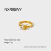 European and American Light Luxury Stainless Steel Geometric Water Drop Zircon Ring Electroplated 18K Gold High-end Jewelry