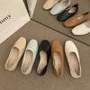 Soft leather soft-soled grandma shoes women's spring 2025 new retro literary and artistic one-pedal single shoes women's flat beanie shoes