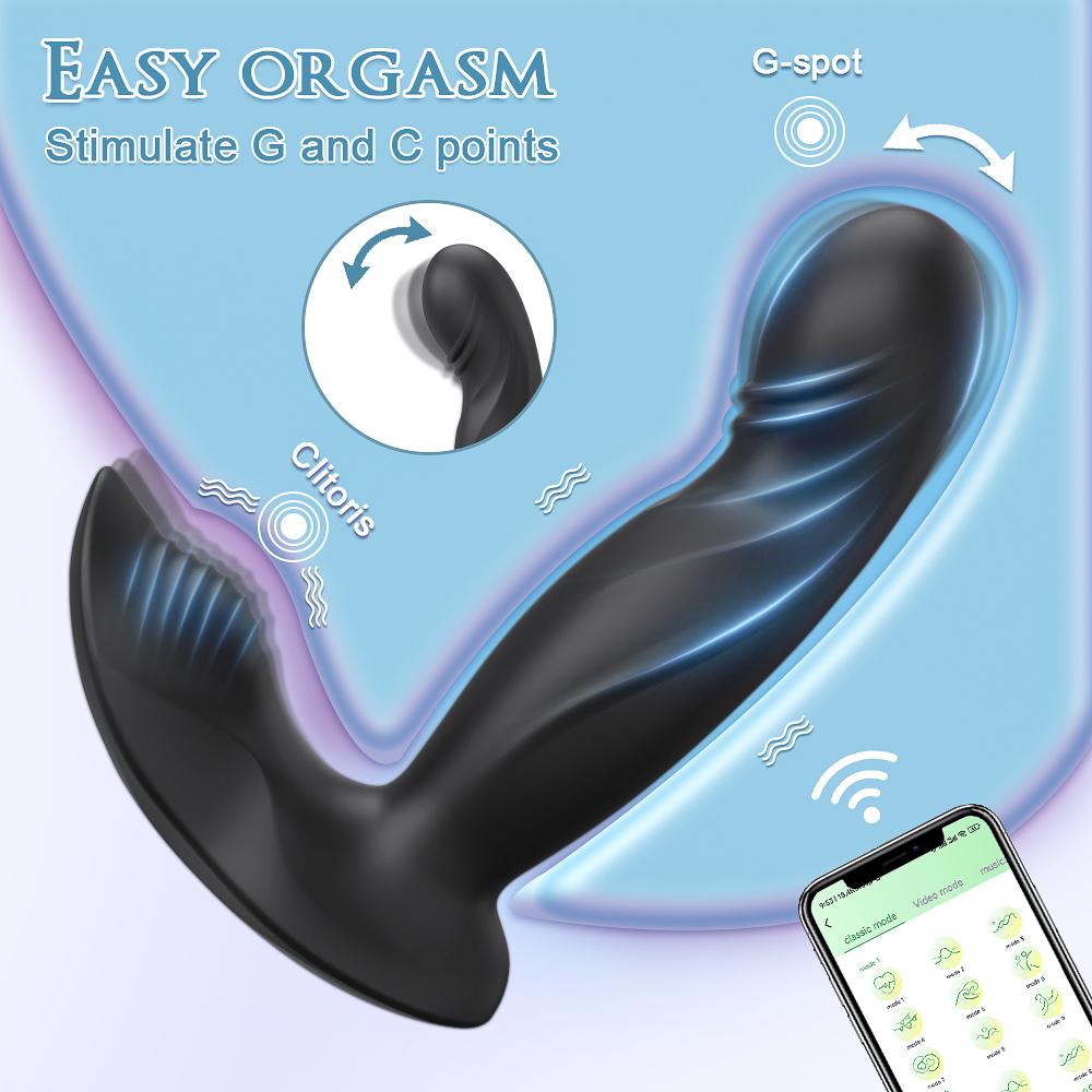 Male Wiggle Prostate Massager Sex Toys for Men APP Control Swing Vibrating Anal Vibrator Butt Plug Perineum Stimulator Buttplug Insert Vibrating Egg