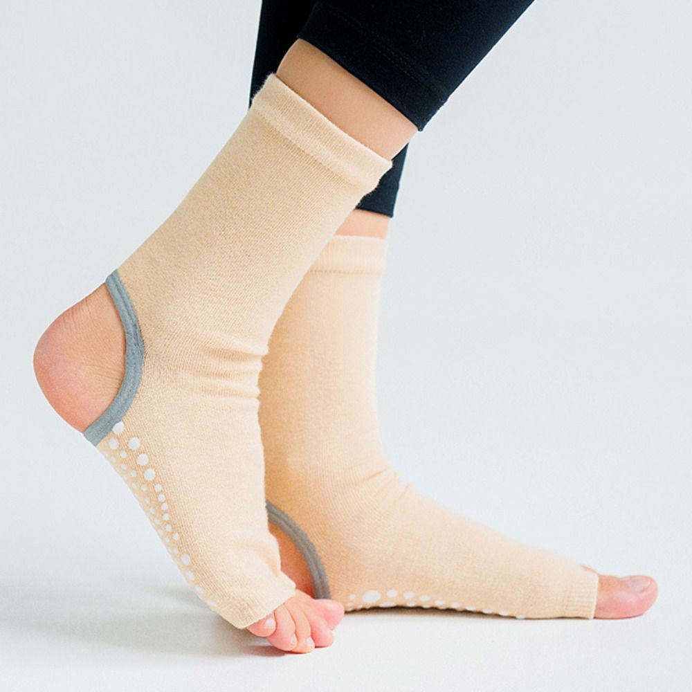 

Simple Dance Breathable Elastic Cotton Half Palm Socks Yoga Socks Solid Color Socks Women Hosiery синий