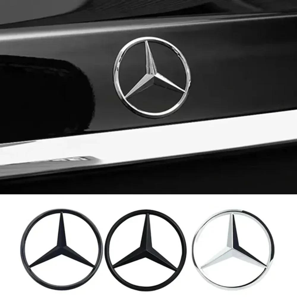 Per Mercedes Benz 90mm ABS Cromato Nero Logo Emblema Mercedes Stella Posteriore Per Mercedes Benz W203 W206 W212 X253 W167 W166 W24