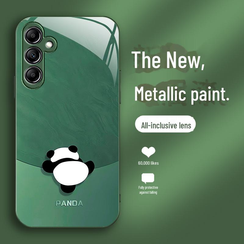 

Защитный корпус из жидкого стекла с милым дизайном в виде карабкающейся панды для Samsung A73, A20s, A51, A32, S21FE — устойчивый к падениям и универсальный объектив. A73 5G