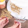 Gold Silber Acryl Kuchenaufsätze Dekorationen Happy Birthday Königin Prinzessin für Mädchen Geburtstagsparty Dessert Buchstaben Dekoration