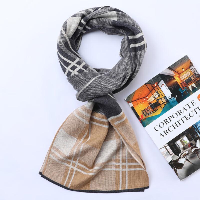 Hengyuanxiang 2024 Unisex Wool-Blend Checkered Scarf