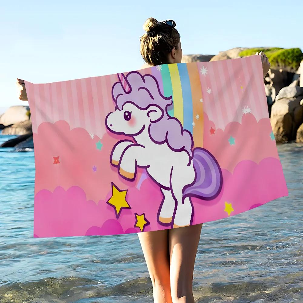 Cartoon Unicorn Animal Microfiber Beach Towel Absorbent Quick dry Soft Yoga Swimming Resort Mountain Climbing Towel