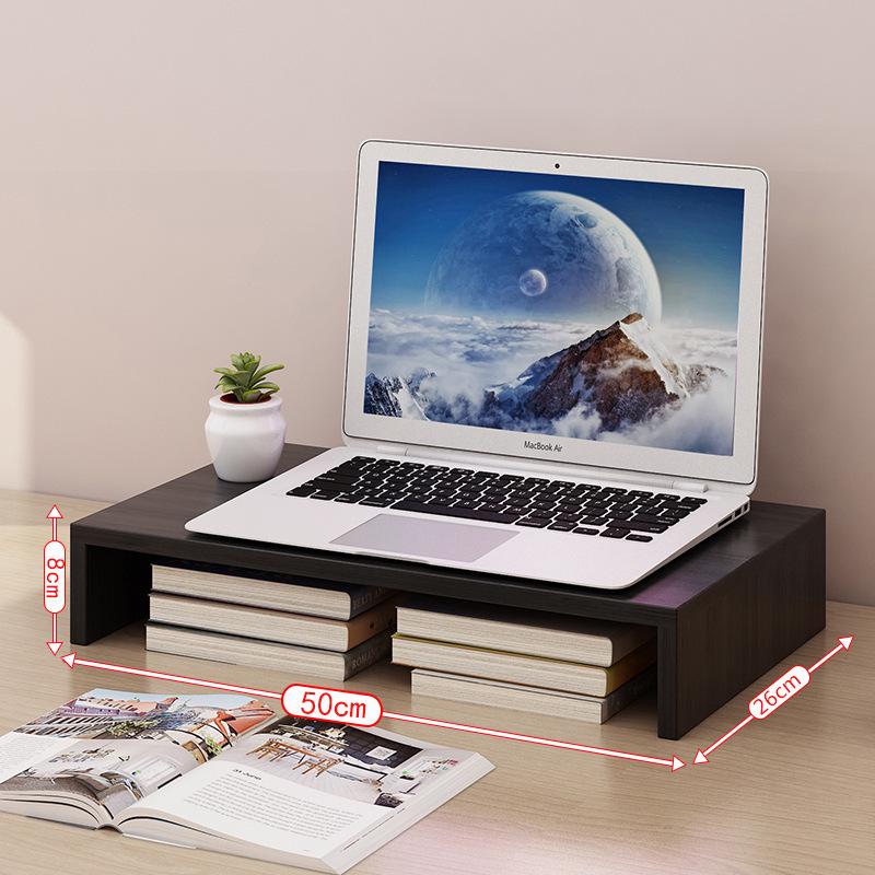 Wooden Laptop Monitor Riser Stand for Office Desk Storage