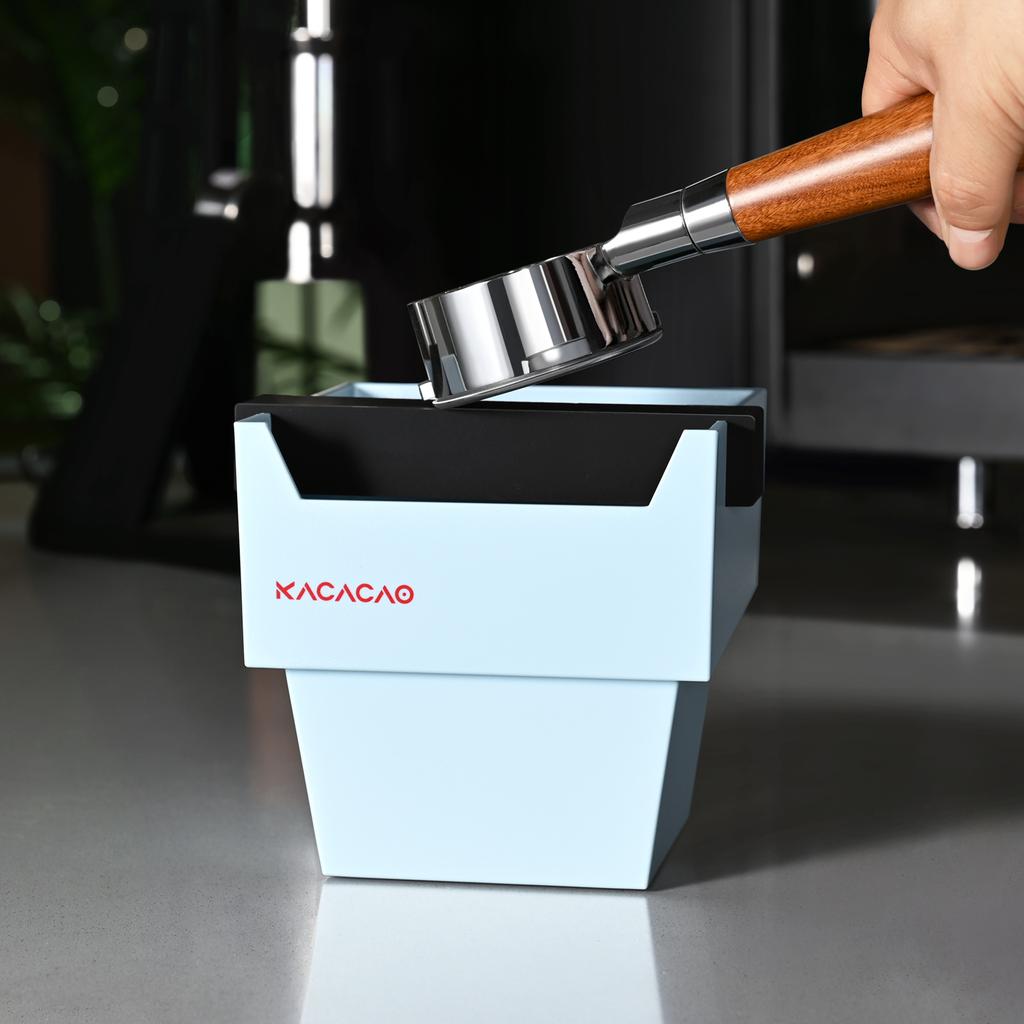 KACACAO Klassisches ABS-Klopfset, Barista-Werkzeug, verbesserte rutschfeste Handhabung, schwarzer Espresso-Kaffeesatz-Organizer