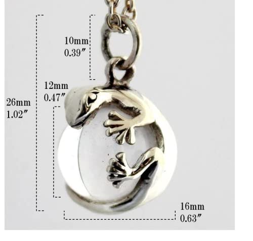 [World Accessories Carmelo] Lizard Gecko Maori Crystal Sterling Silver 925 Pendant Top
