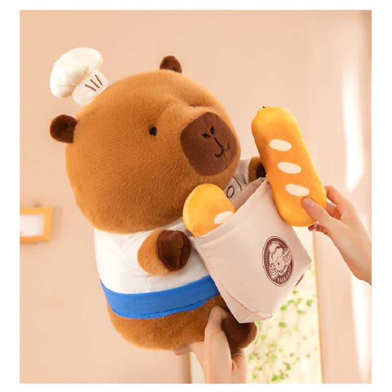 Chef Capybara Plush Toy Cartoon Animal Stuffed Doll Room Decoration Gift Kids