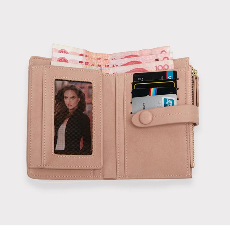 Noul portofel din piele simplu Hasp pentru femei, de culoare solidă, cu fermoar mic, geantă de mână pentru femei, suport pentru carduri, portofele pentru bani.