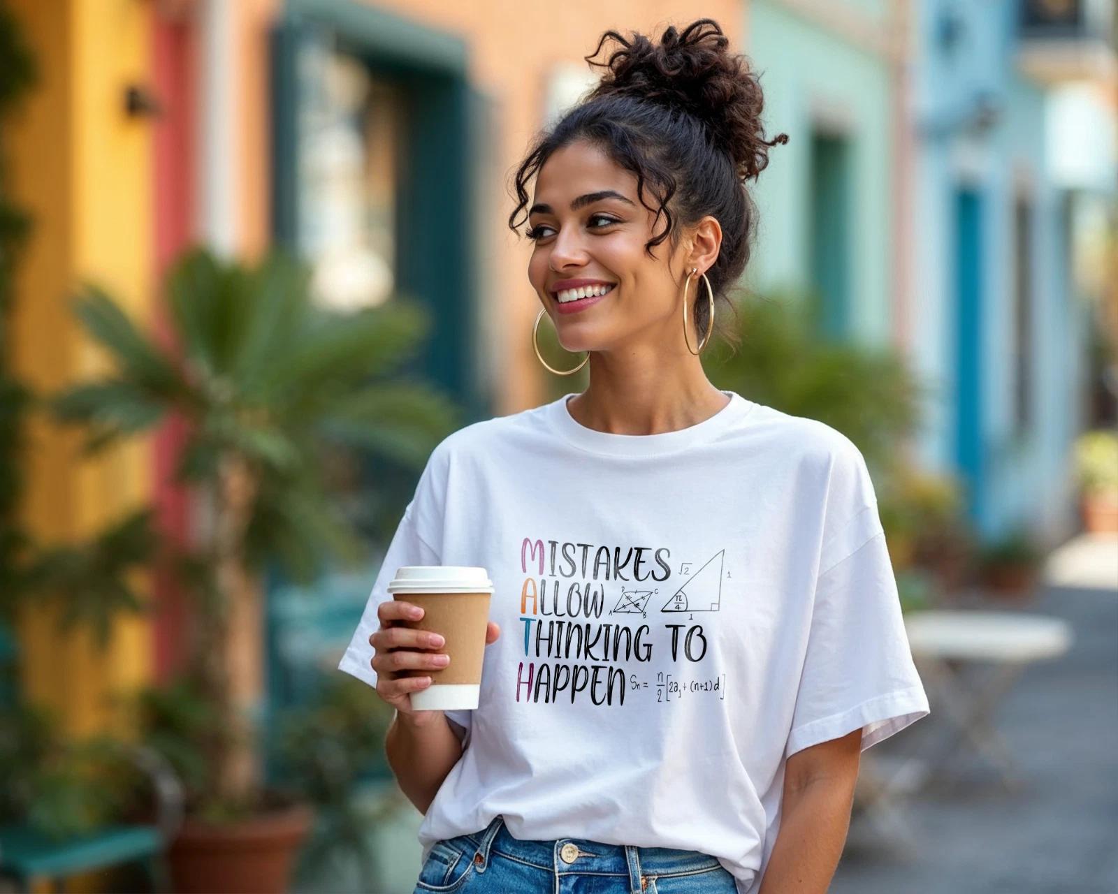 

Math Teacher T-Shirt – MATH Mistakes Allow Thinking To Happen Motivational Class M