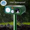Ultrasonic Garden Cat Repeller 5 Modes USB or Solar Powered Cat Repeller with Ground Stake