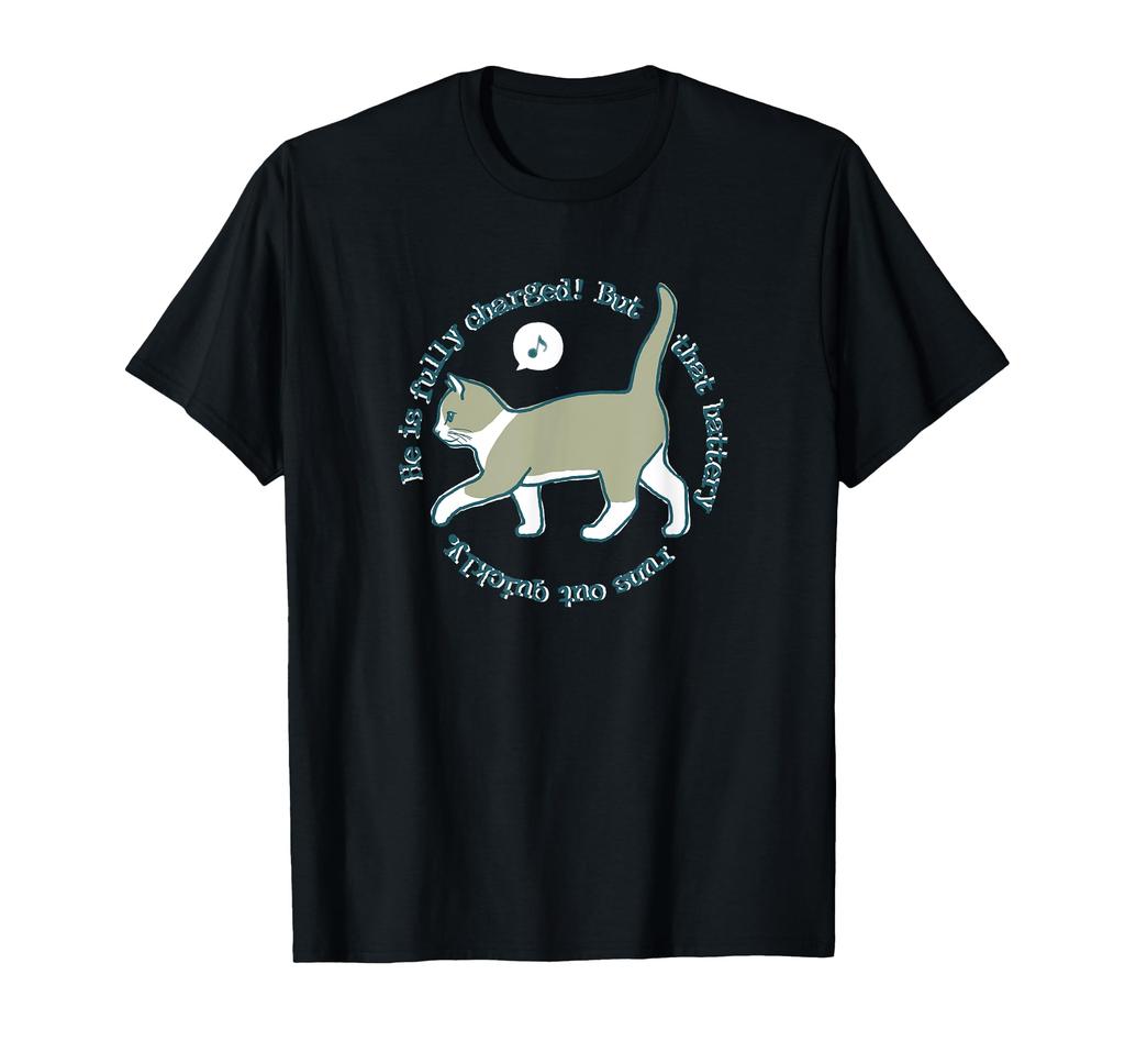 Little Rascal Cat Kitten Calico Mischievous Out of Battery Fluffy Kids Men's Women's T-Shirt
