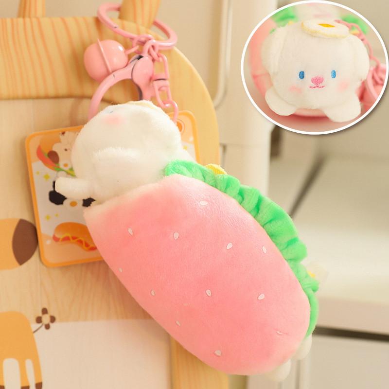 Dog Plush Hot Keychain Bag Pendant Backpack Food Animal Decoration Bakery Toy
