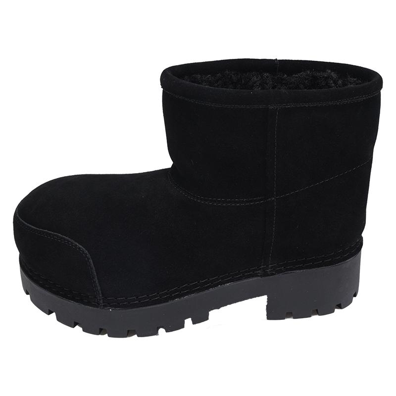 Winter-Schneestiefel aus Wildleder, Knöchelschuhe, klobige Schuhe für Damen, Plüsch, warme Baumwollstiefel, Luxusmarke, Absätze, Chelsea, lässig, Botas Mujer