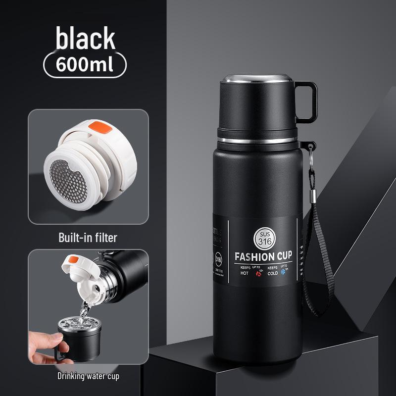Large Capacity 304 Stainless Steel Insulated Portable Thermos Cup with Tea Separation