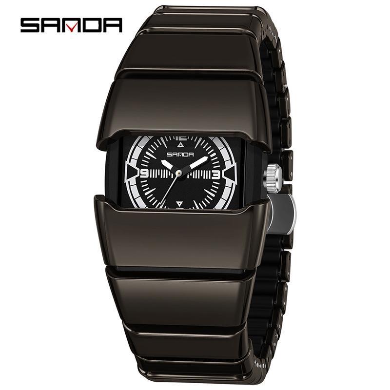 SANDA Cool Watch For Men Creative Style Alien Design Waterproof Luminous Quartz Watches Male Sports Wristwatch