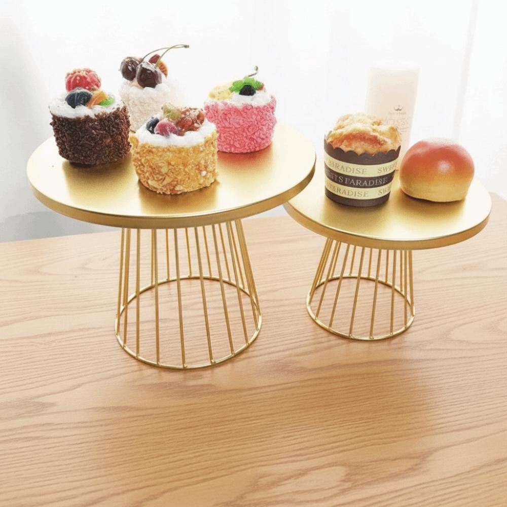 Elegant Metal Cake Display Stand Round Shape 20/25cm Dessert Rack Gold Color Events Decoration Round Cake Stand Wedding Party
