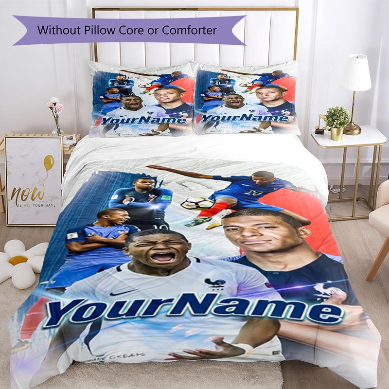 Mbappe 95 Customize your name Bedding Set Breathable Duvet Cover with Pillowcases Home Decoration Birthday Gift