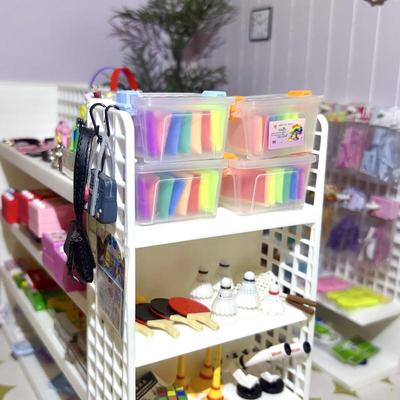 1 Set Mini Dollhouse 8-Color Ultra Light Clay Box Model Doll House Handheld Box Decoration Props Miniature Scene Accessories