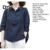 Maglietta da donna con risvolto, bottoni, scollo a mezza manica, pullover, top con stampa jacquard, tinta unita, vestibilità ampia, sottile